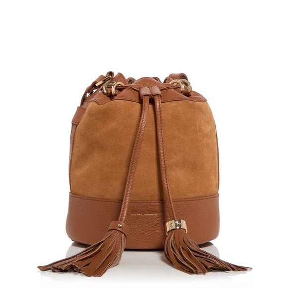 NWT See by Chloé Bucket Bag Vicki Suede & Leather in Caramel